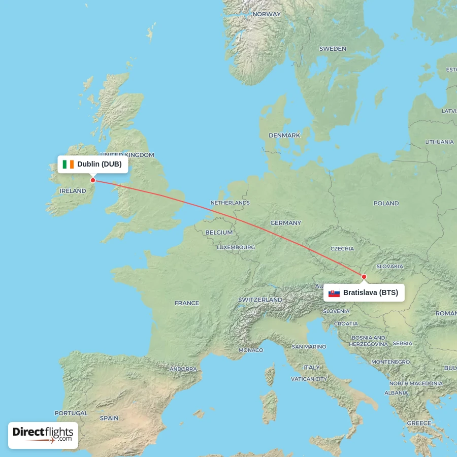 DUB - BTS route map