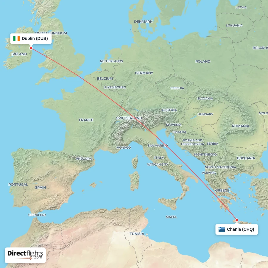 DUB - CHQ route map