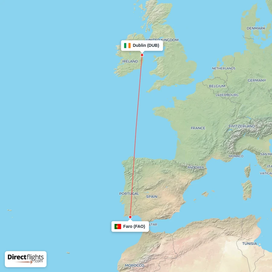 DUB - FAO route map