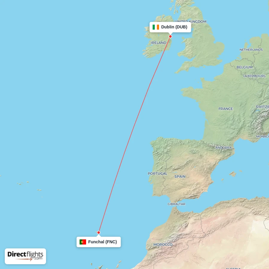 DUB - FNC route map
