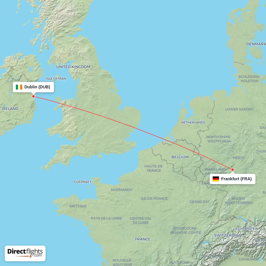DUB - FRA route map