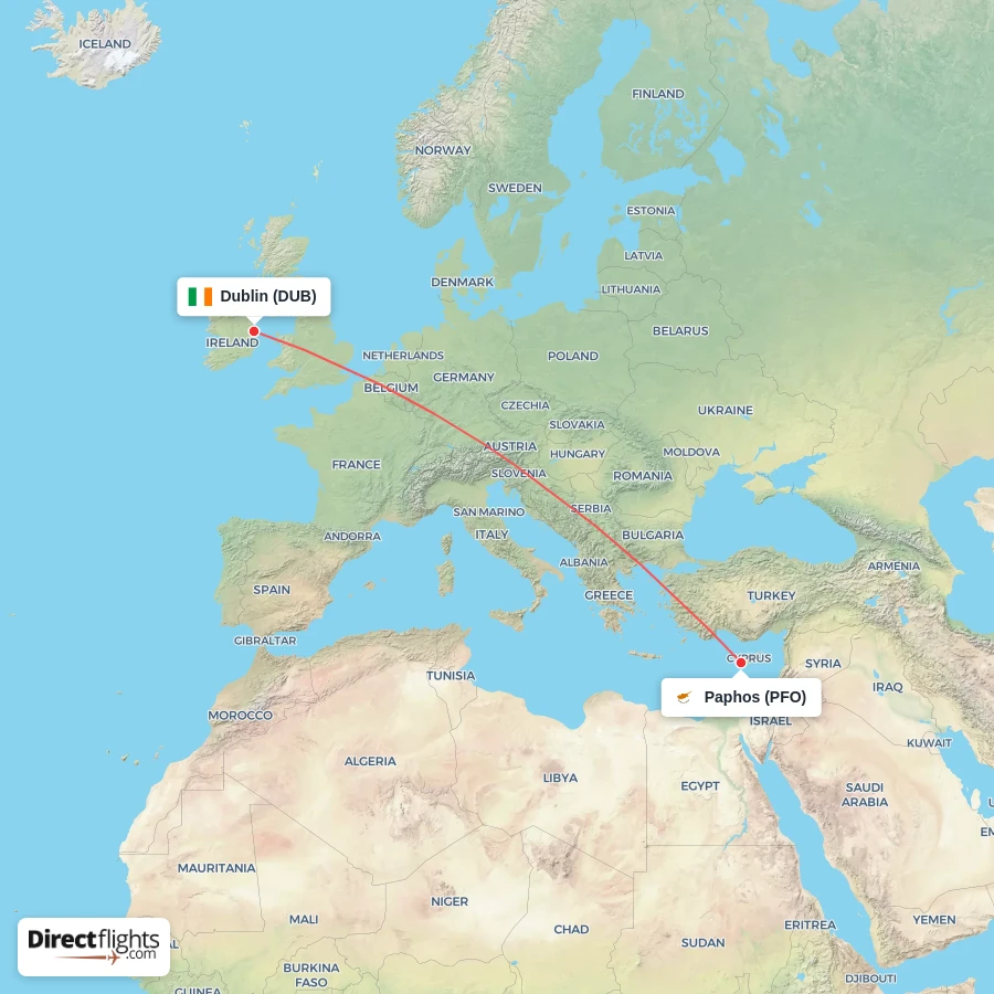 DUB - PFO route map