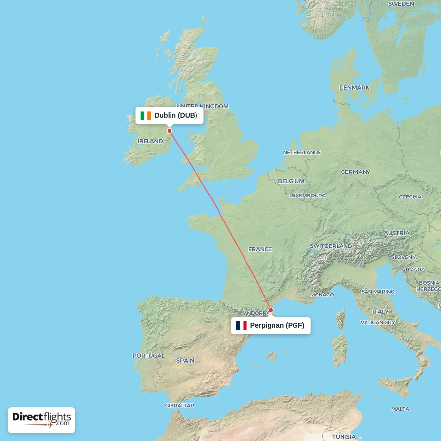 DUB - PGF route map