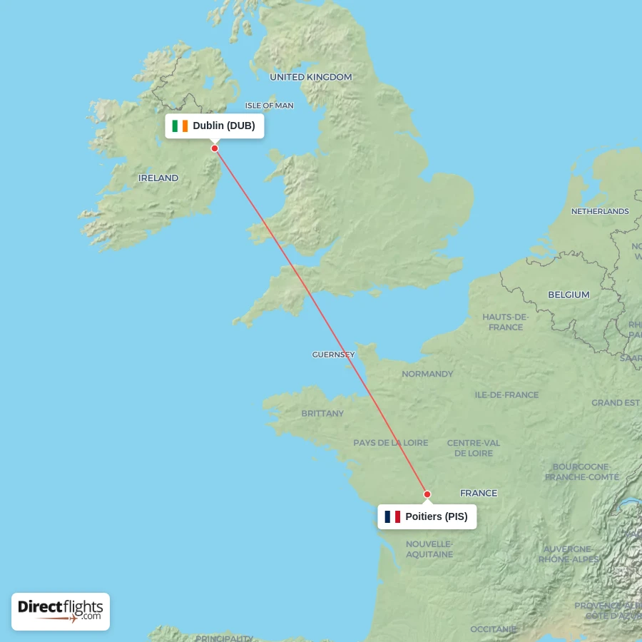 DUB - PIS route map