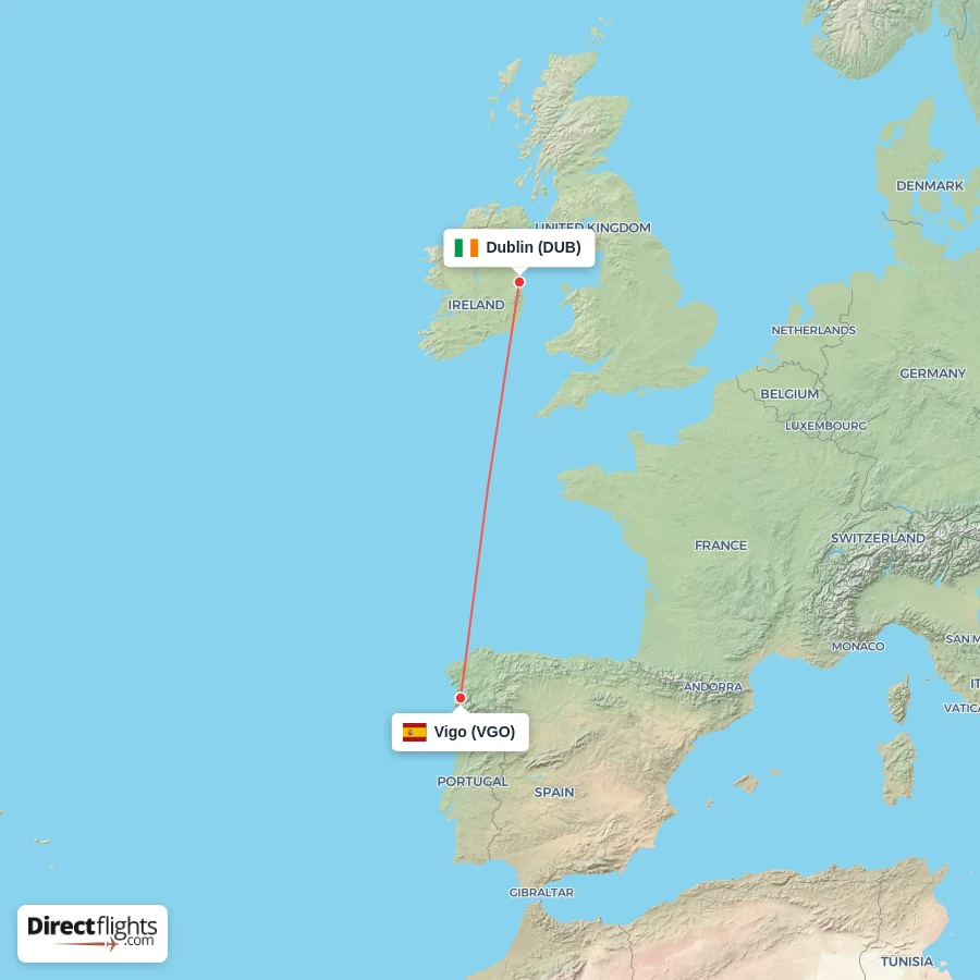 DUB - VGO route map