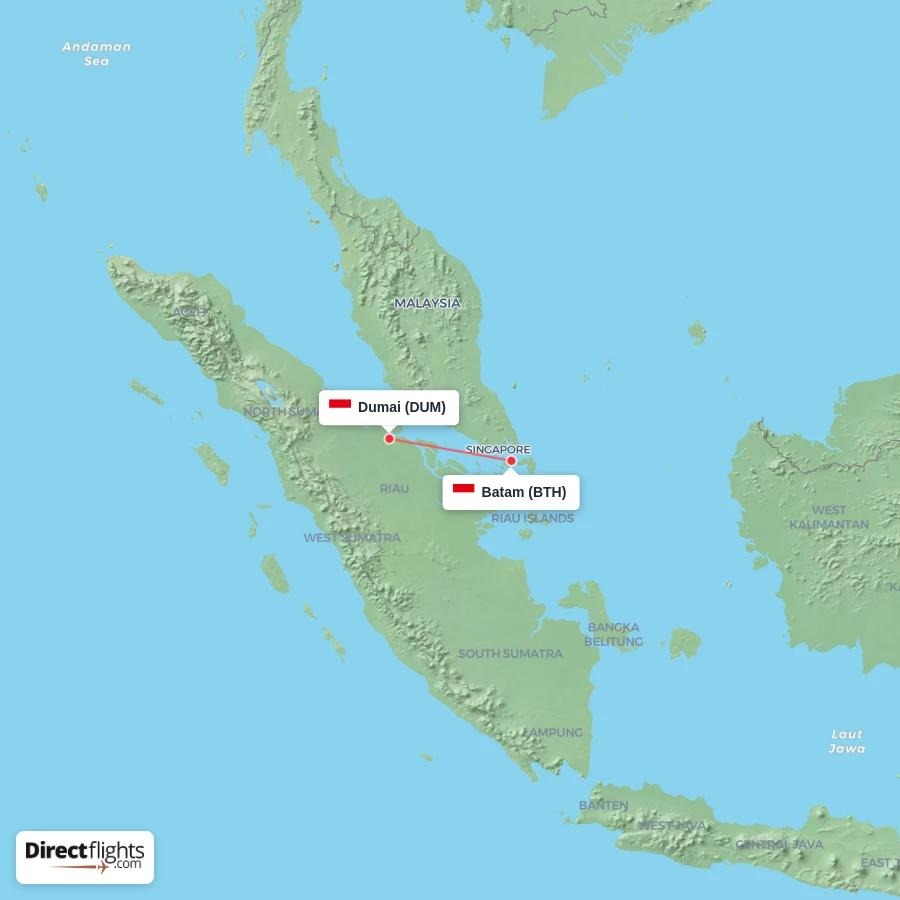 DUM - BTH route map