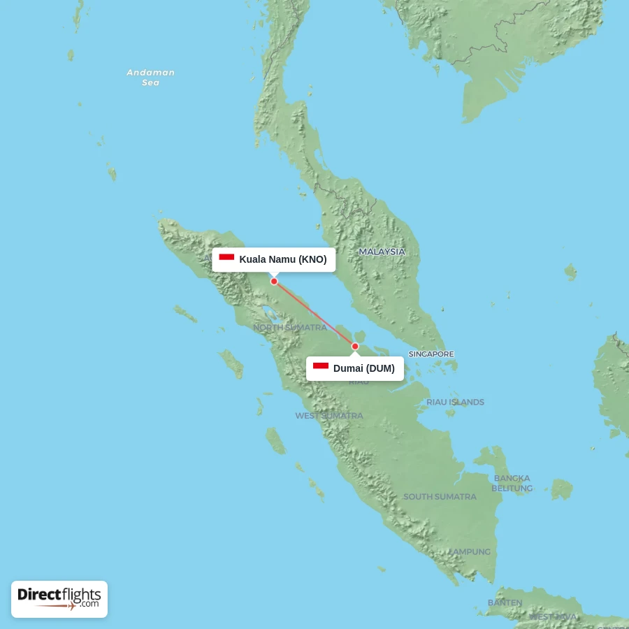 DUM - KNO route map