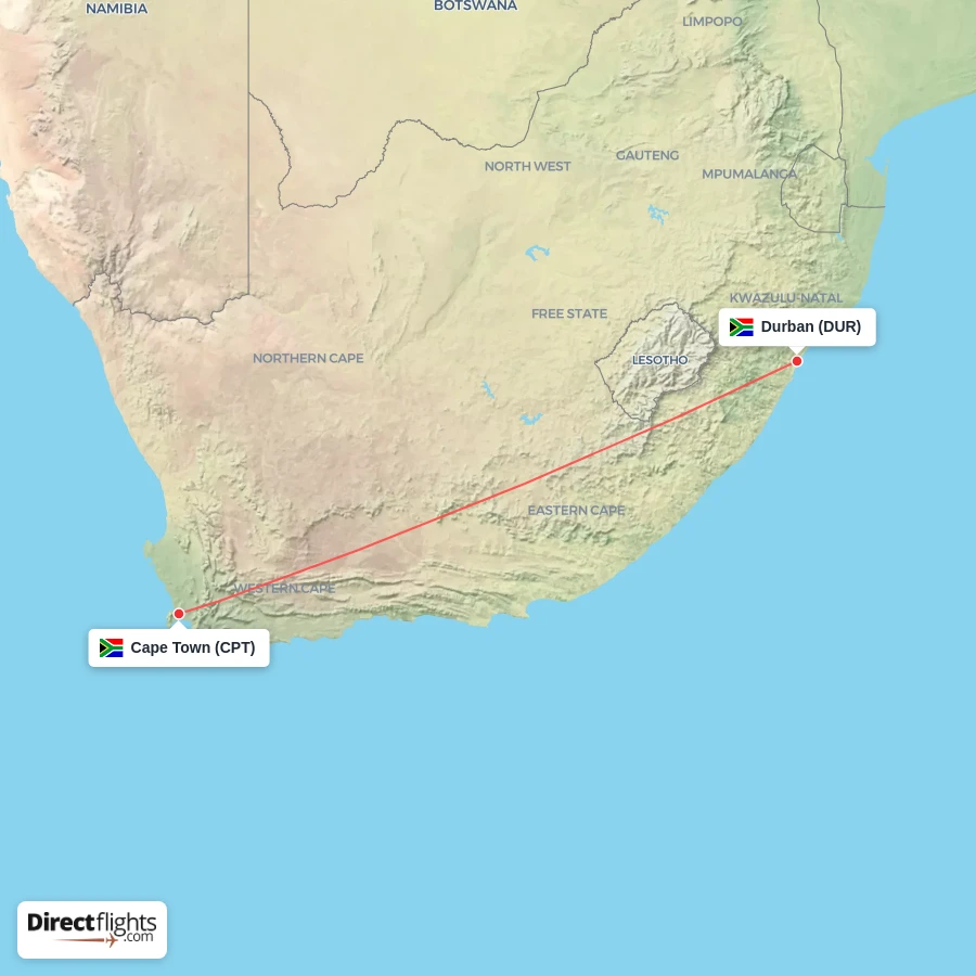 DUR - CPT route map