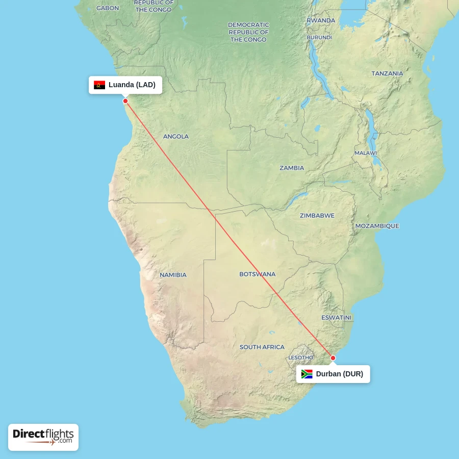 DUR - LAD route map