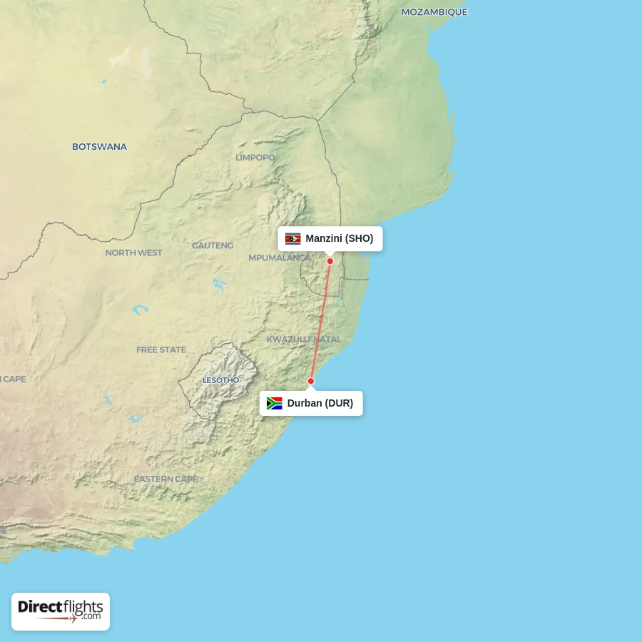 DUR - SHO route map