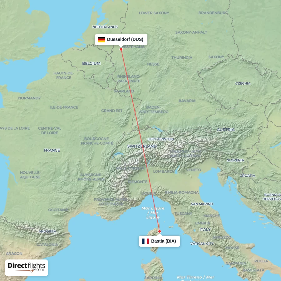 DUS - BIA route map