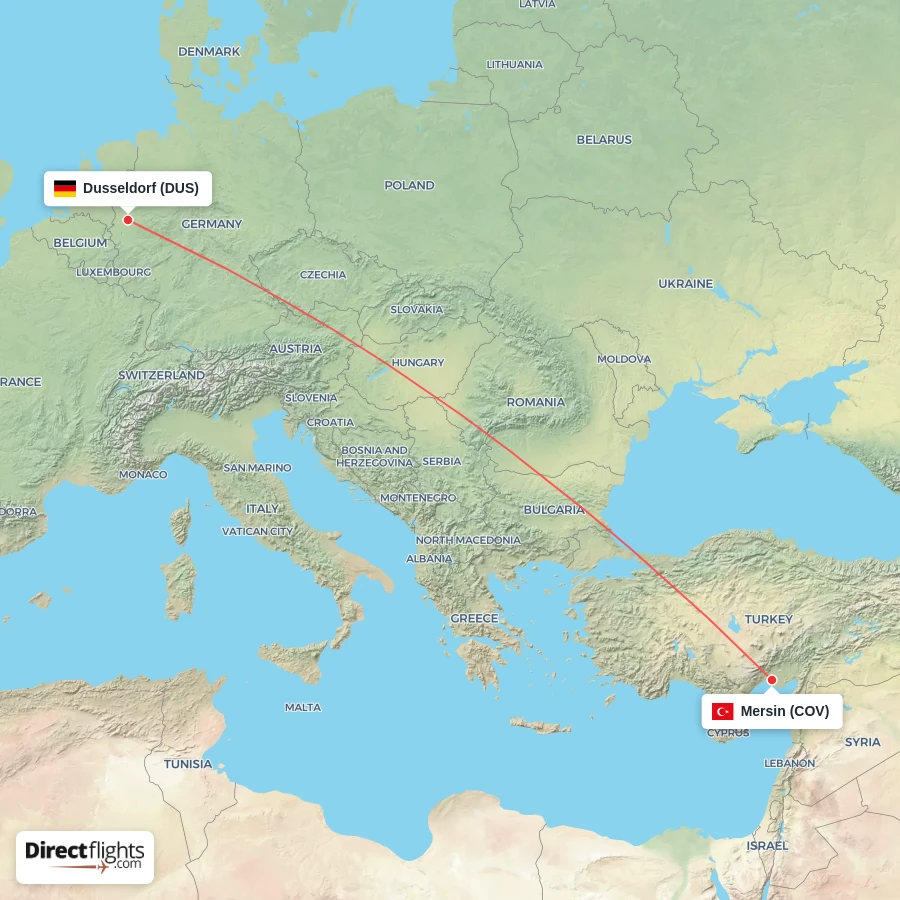DUS - COV route map