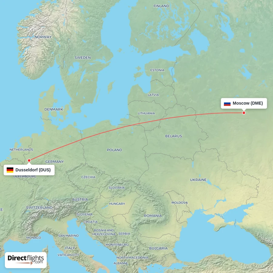 DUS - DME route map