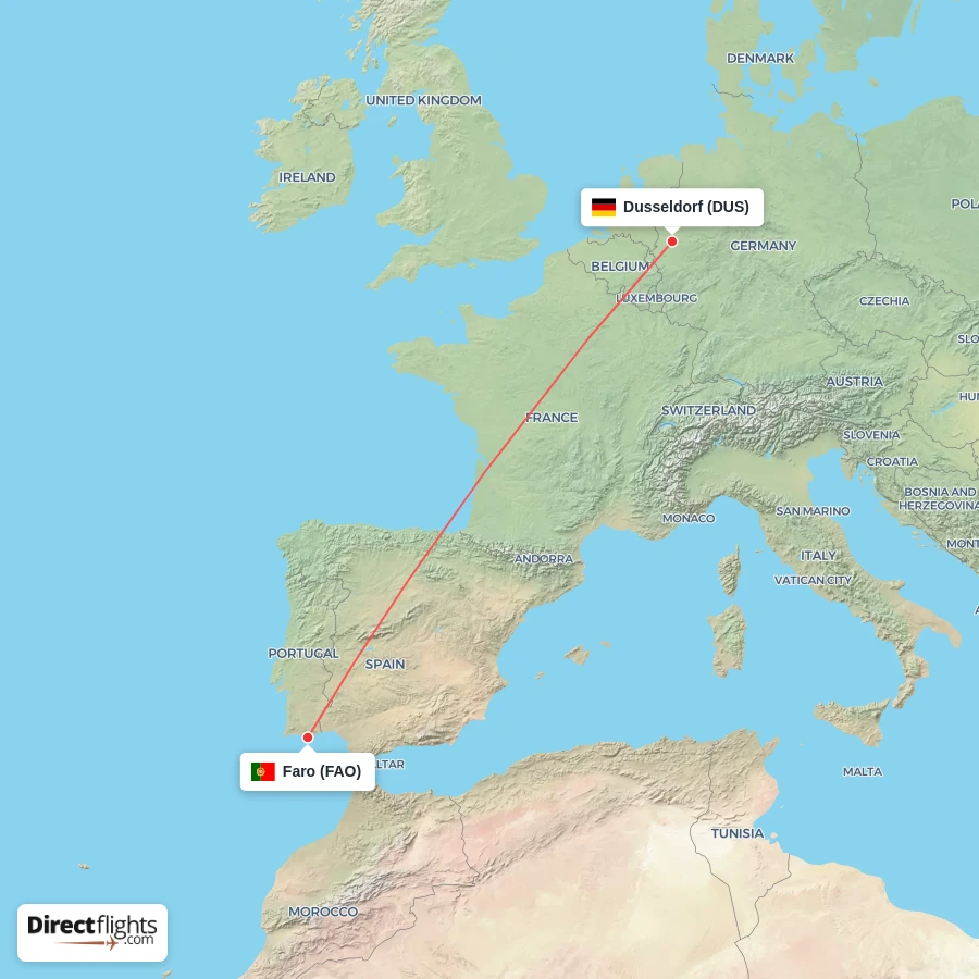 DUS - FAO route map