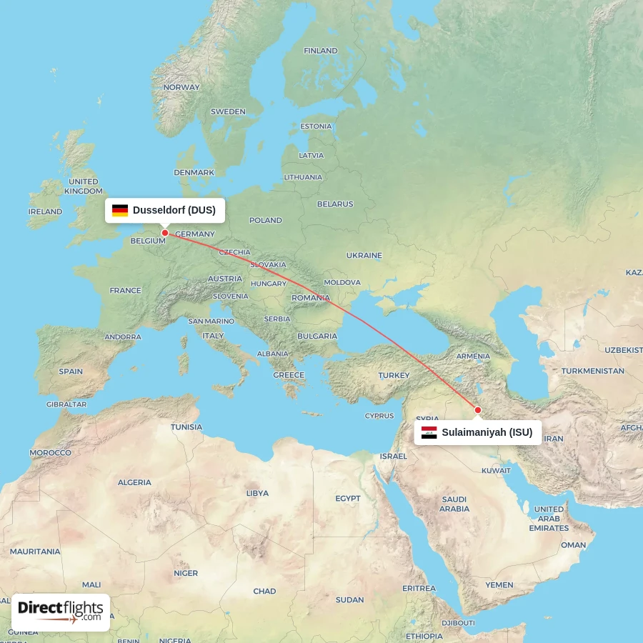 DUS - ISU route map