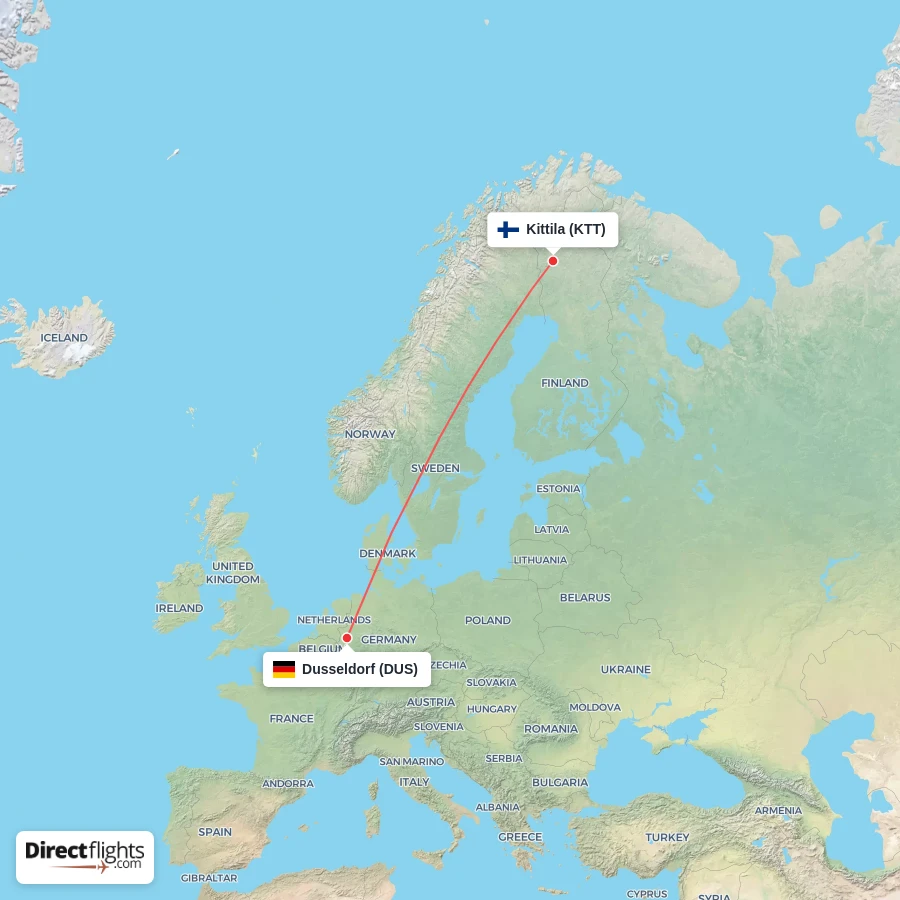 DUS - KTT route map