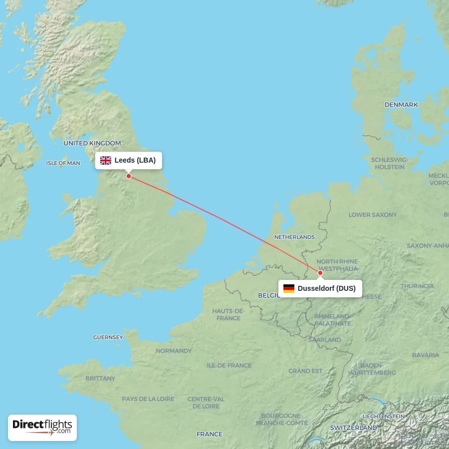 DUS - LBA route map