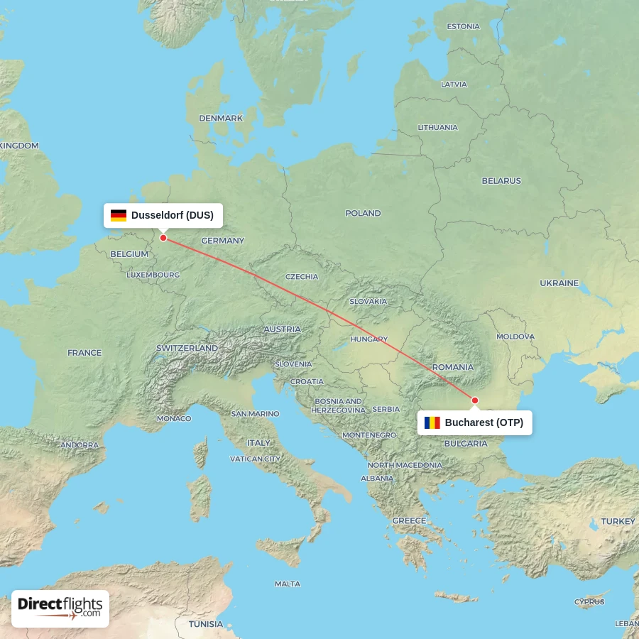 DUS - OTP route map