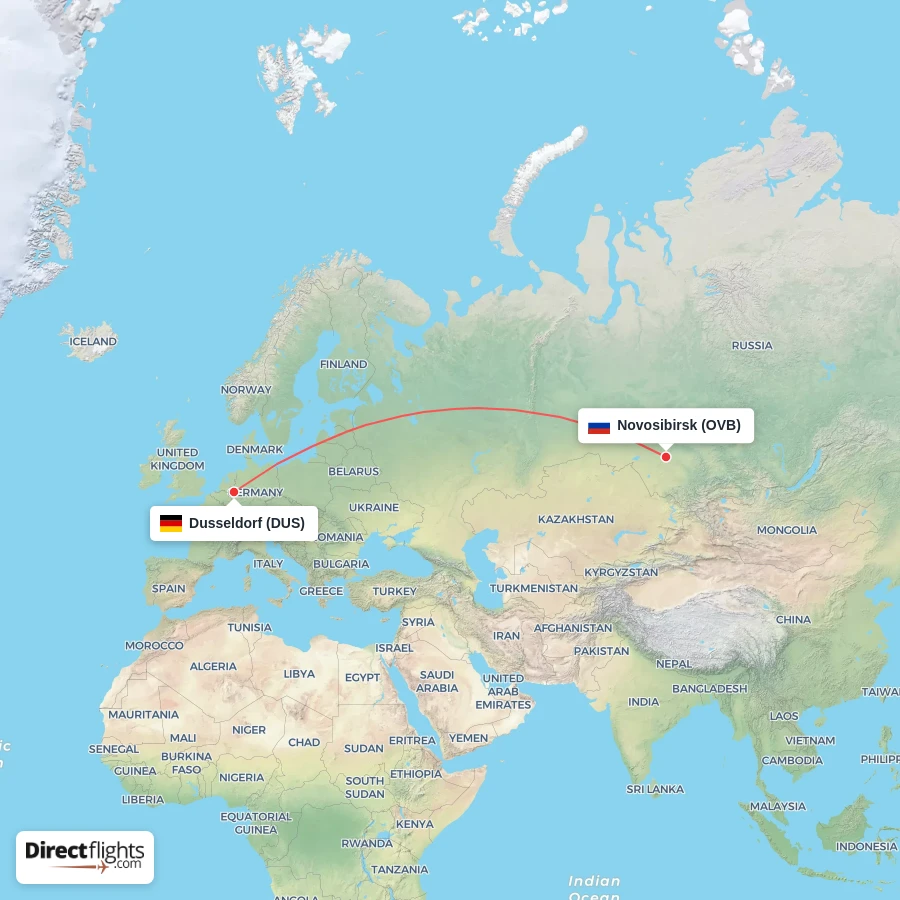 DUS - OVB route map