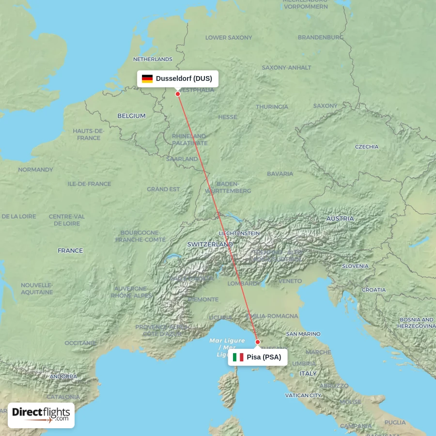 DUS - PSA route map