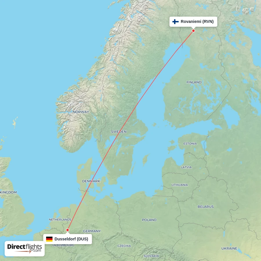 DUS - RVN route map