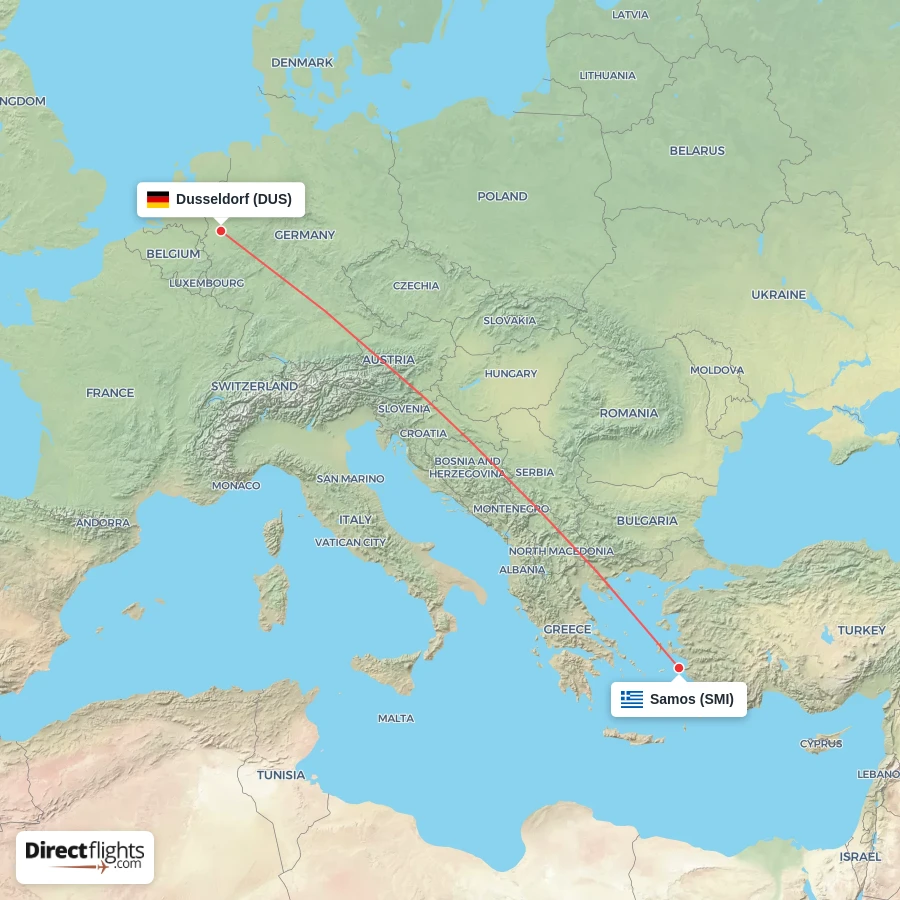 DUS - SMI route map