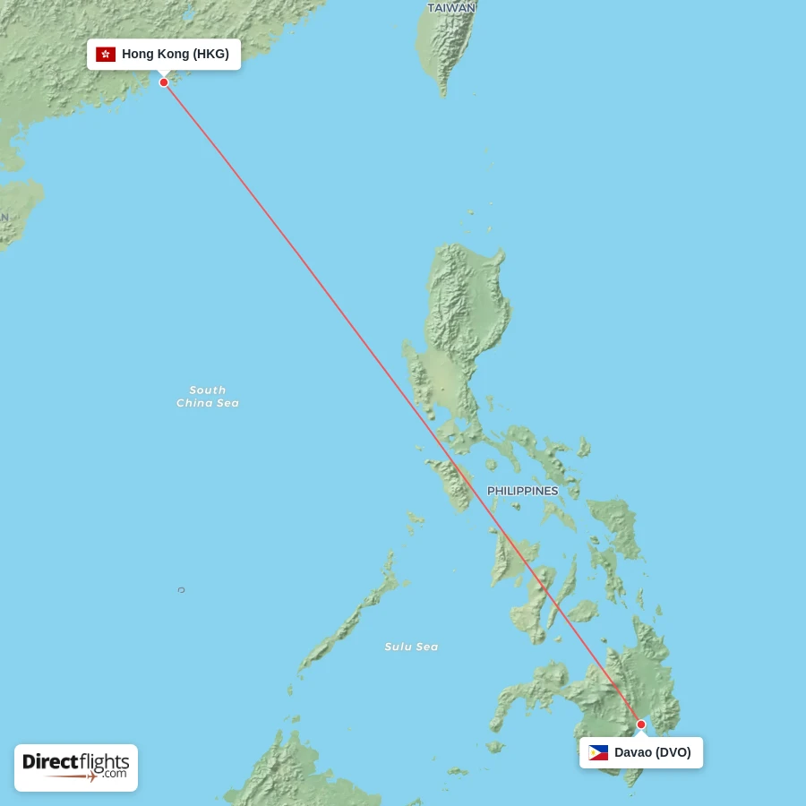 DVO - HKG route map