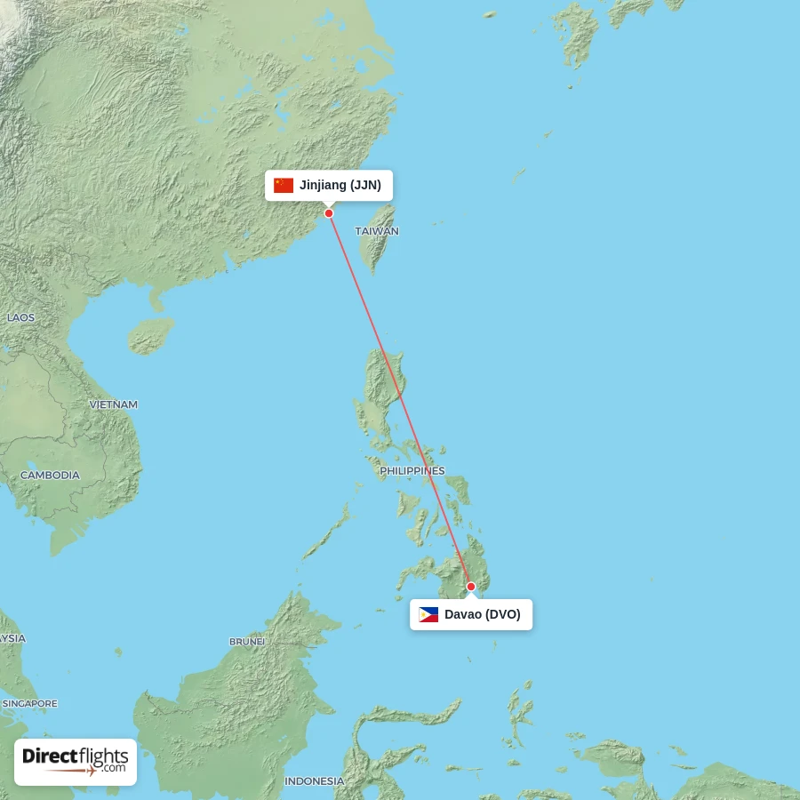 DVO - JJN route map