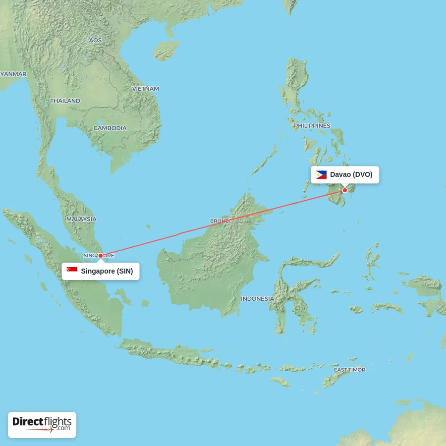 DVO - SIN route map