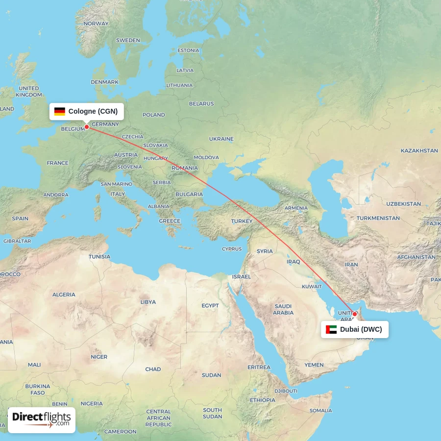 DWC - CGN route map