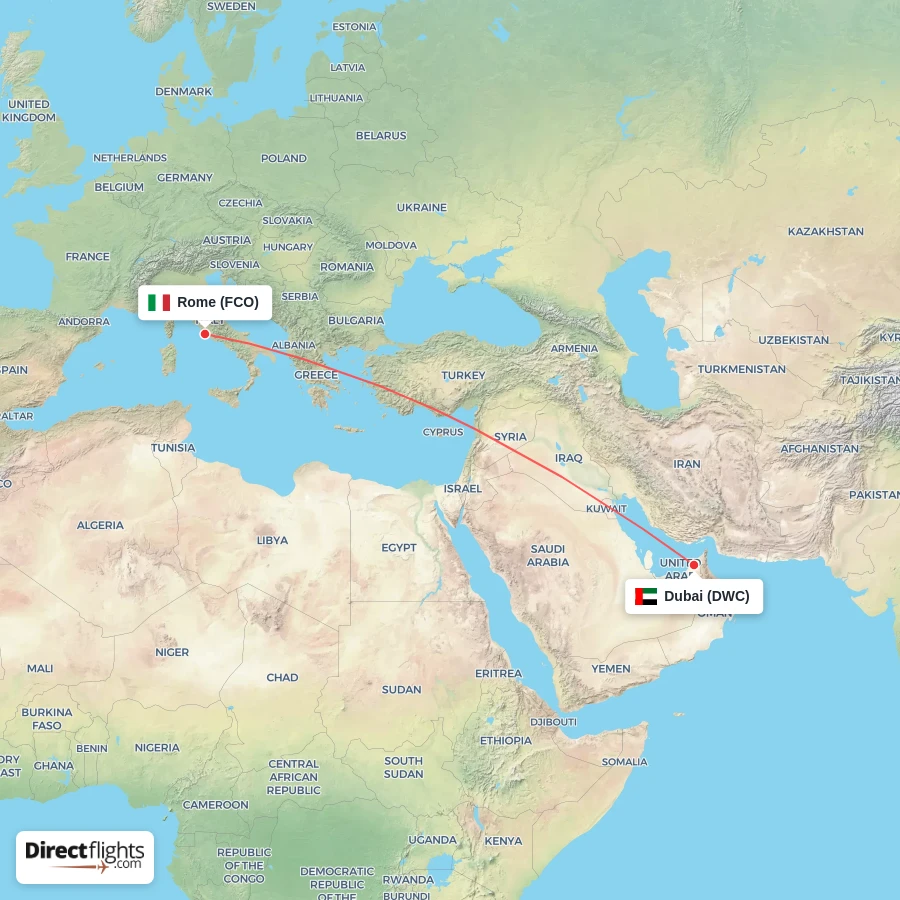 DWC - FCO route map