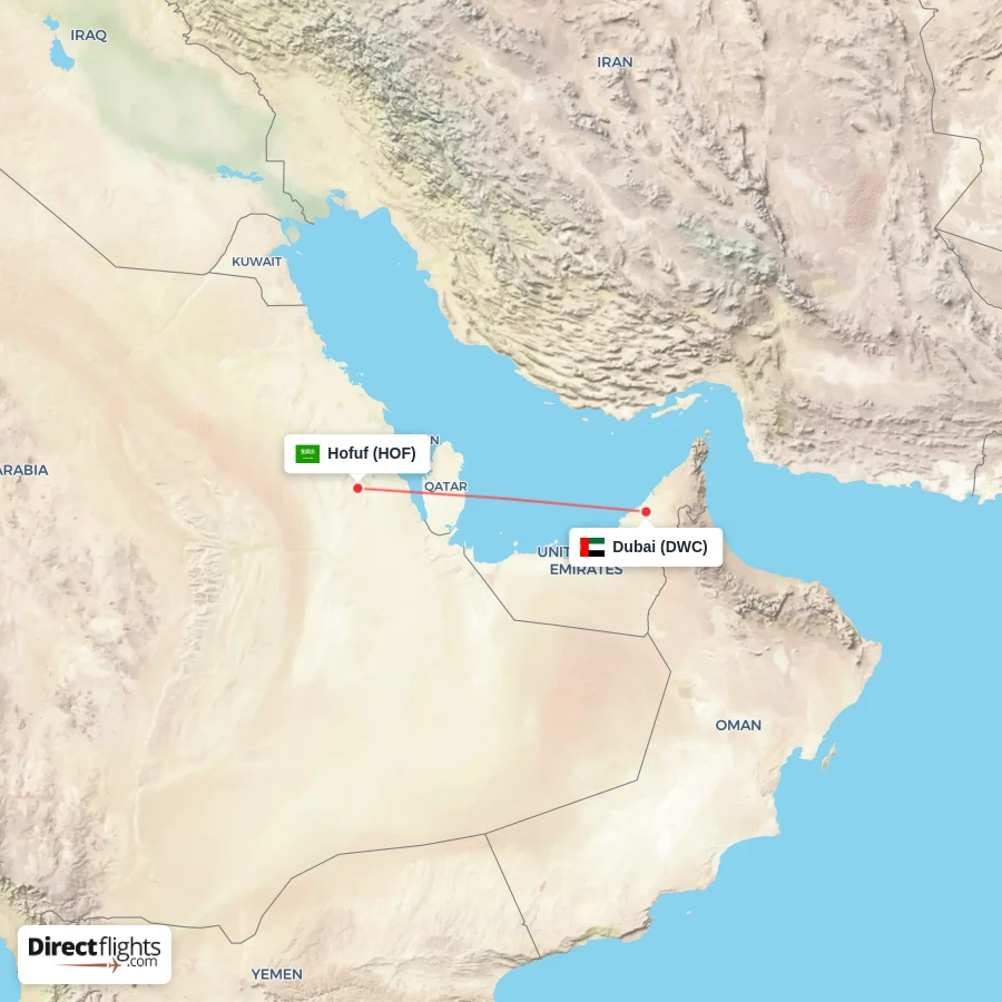 DWC - HOF route map