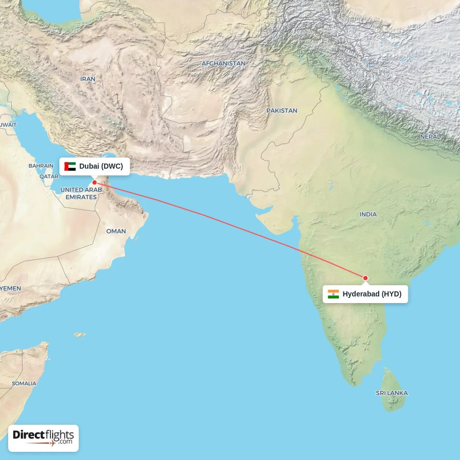 DWC - HYD route map