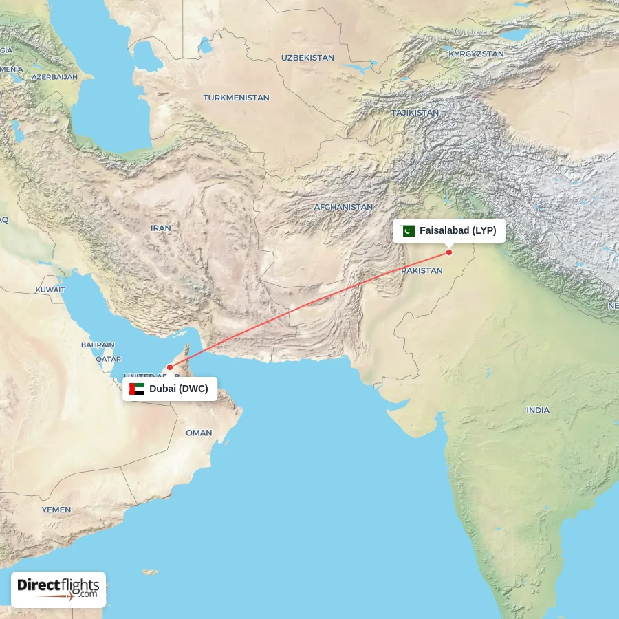 DWC - LYP route map