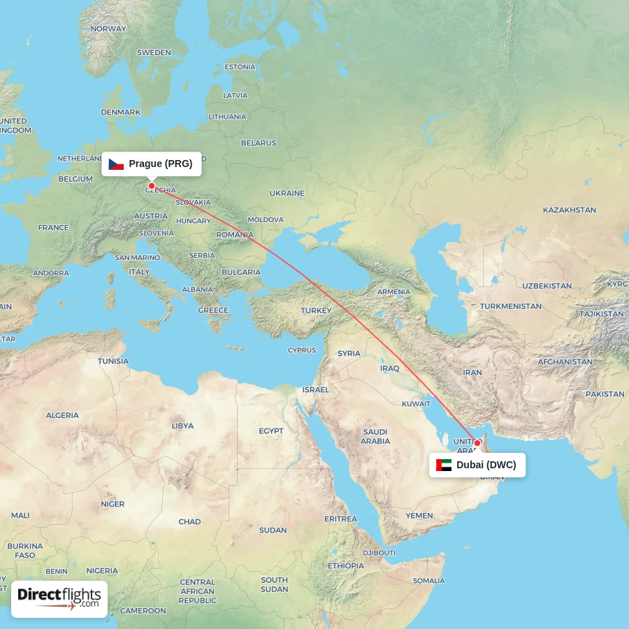 DWC - PRG route map