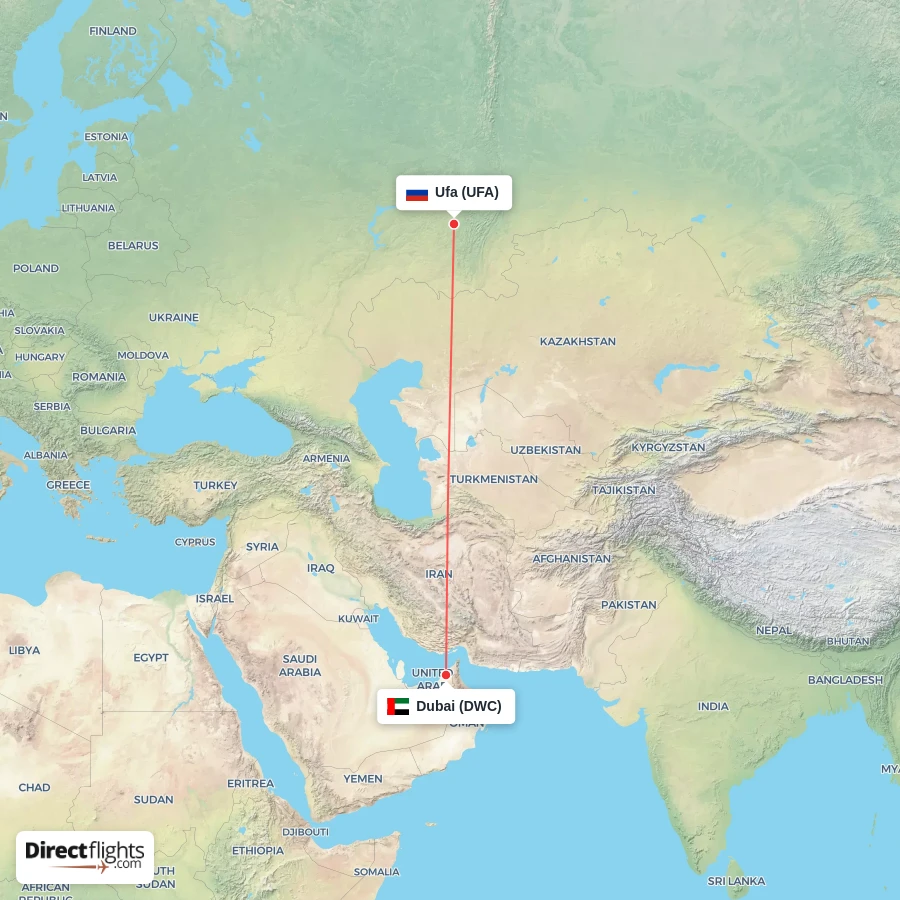 DWC - UFA route map