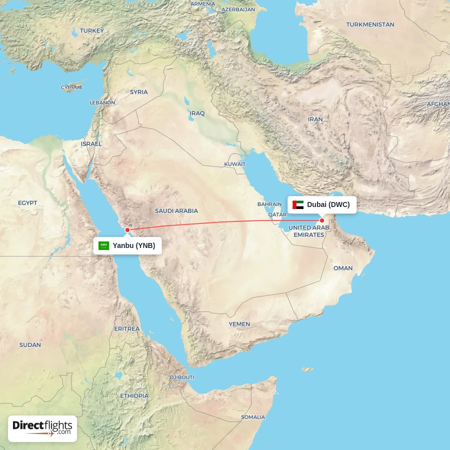 DWC - YNB route map