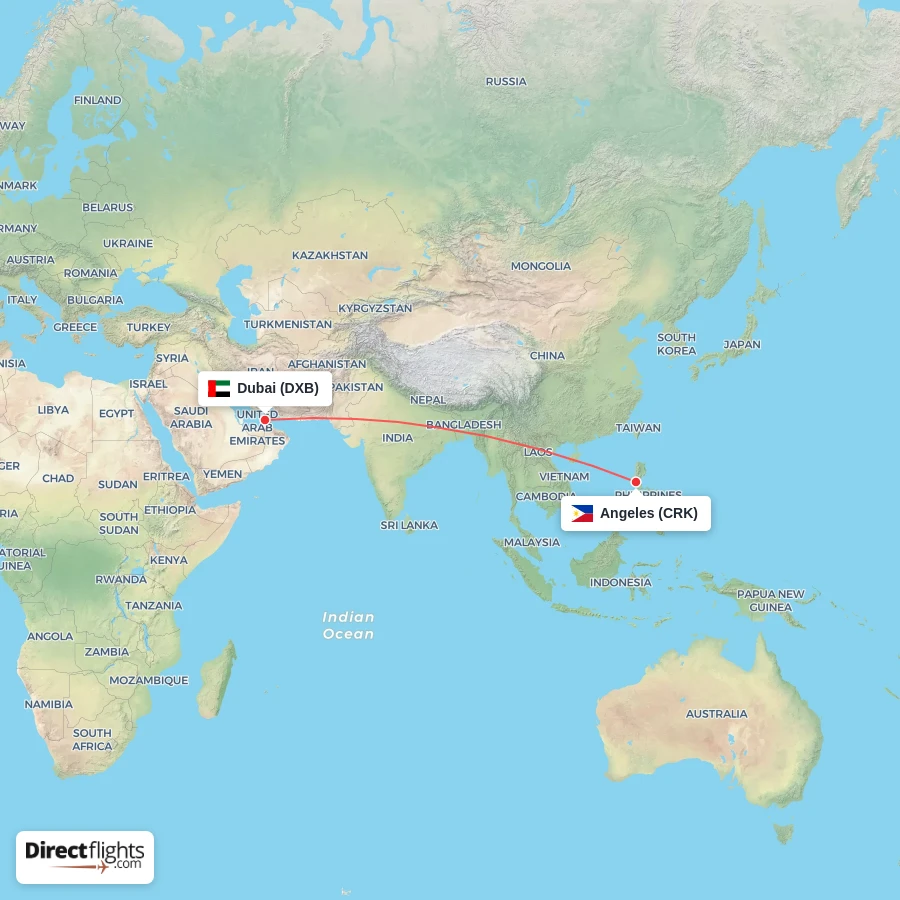 DXB - CRK route map