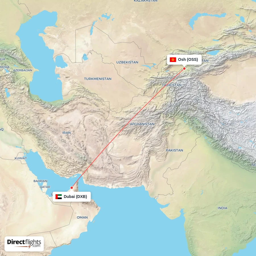DXB - OSS route map