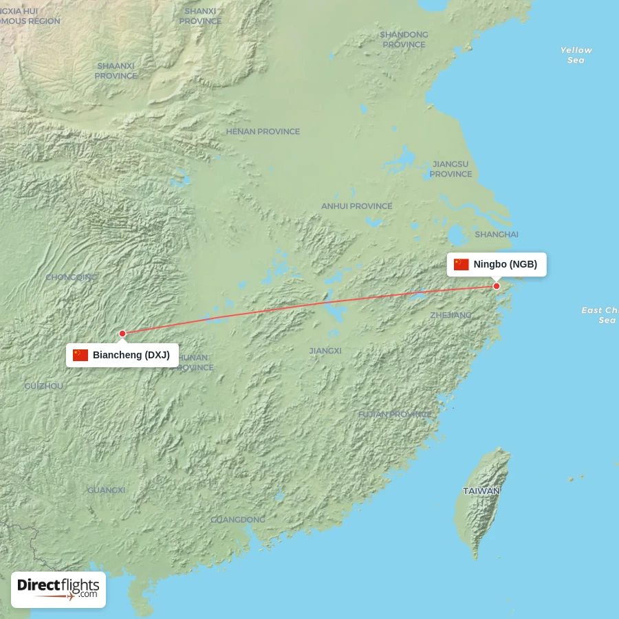 DXJ - NGB route map