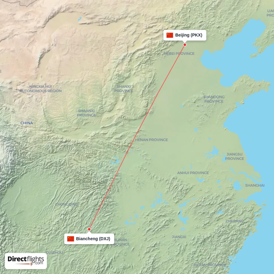 DXJ - PKX route map