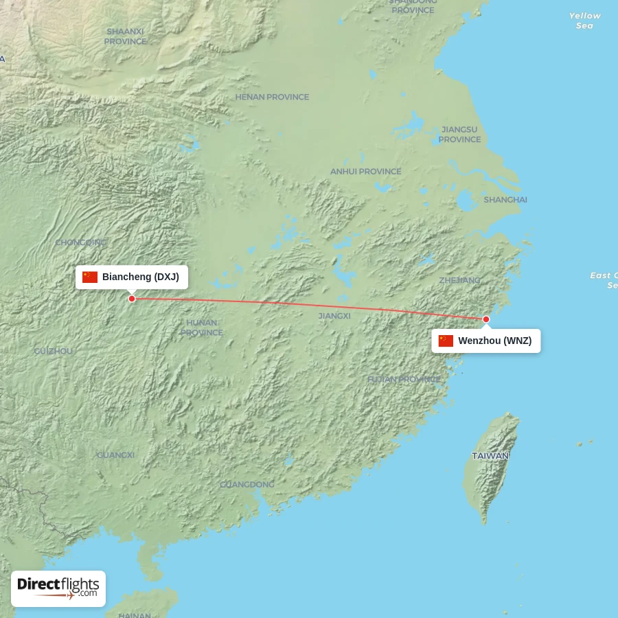 DXJ - WNZ route map