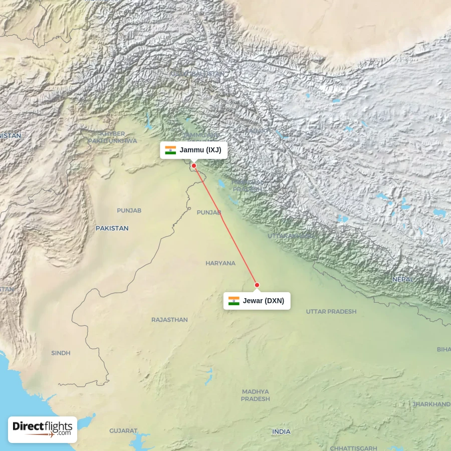 DXN - IXJ route map