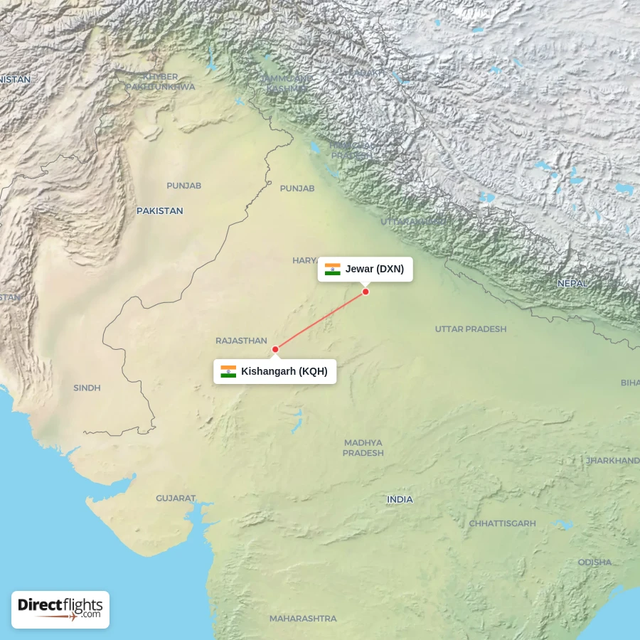 DXN - KQH route map