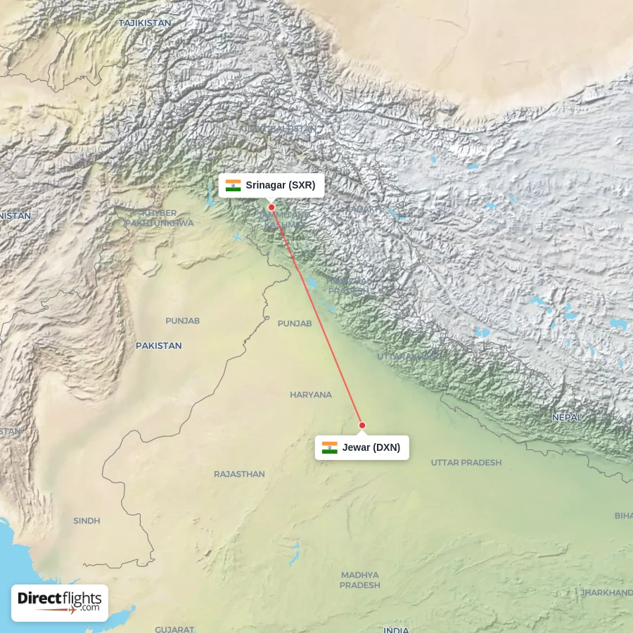 DXN - SXR route map