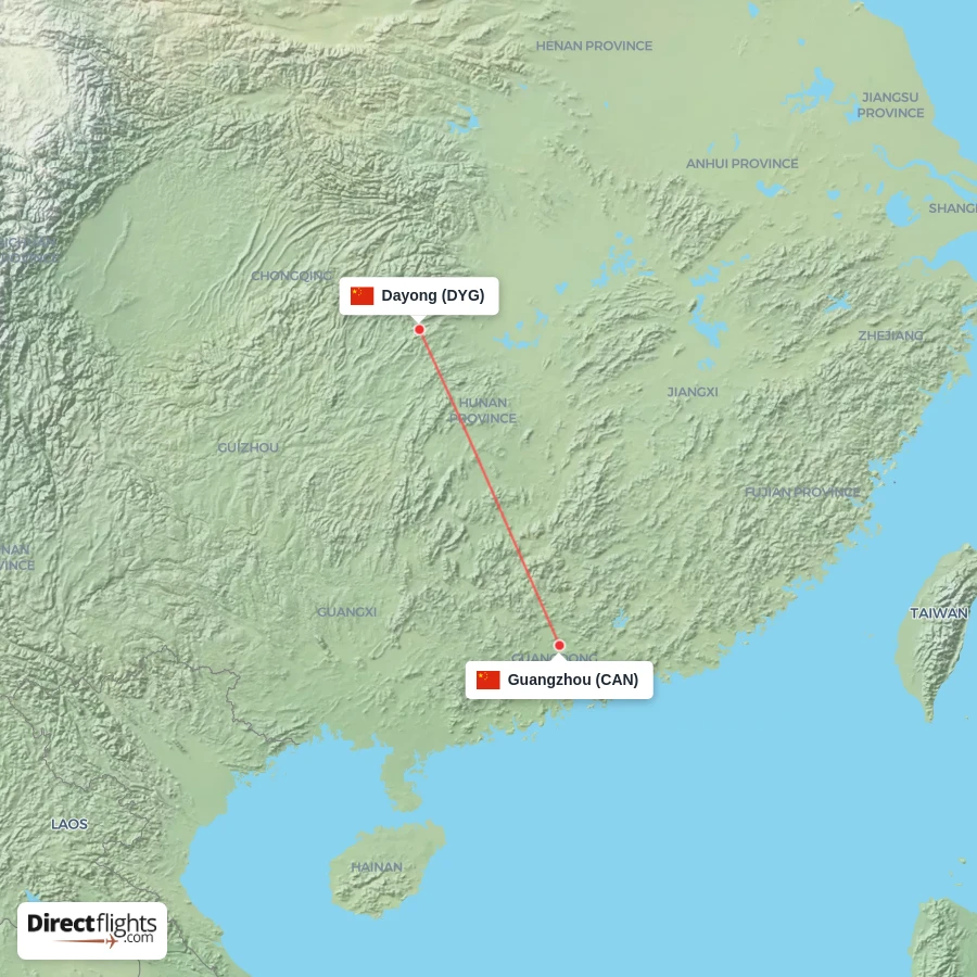 DYG - CAN route map
