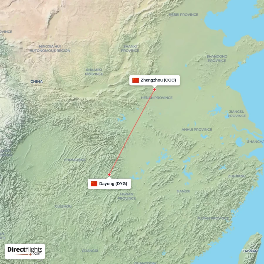 DYG - CGO route map