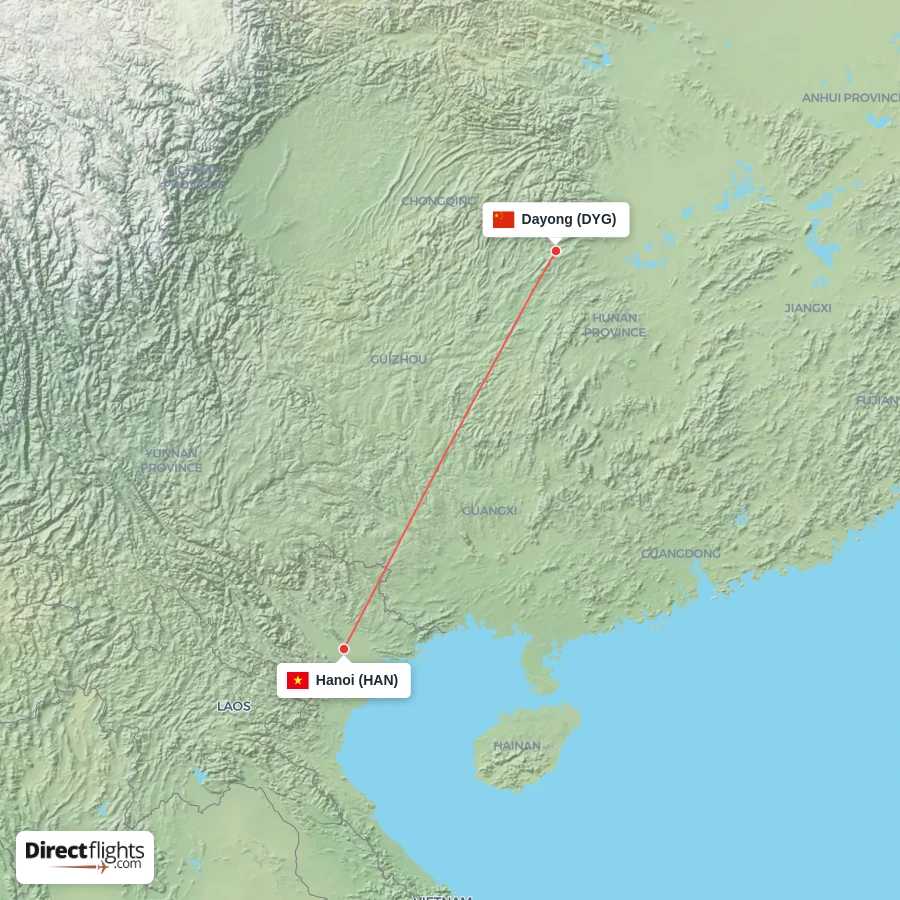 DYG - HAN route map