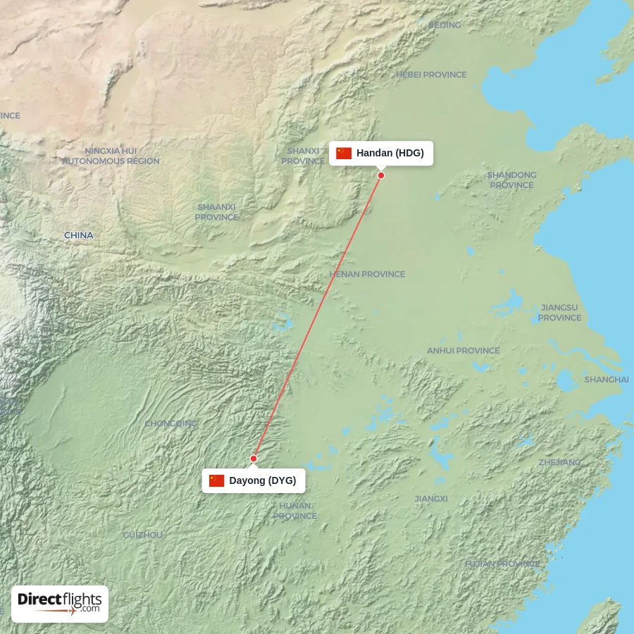 DYG - HDG route map