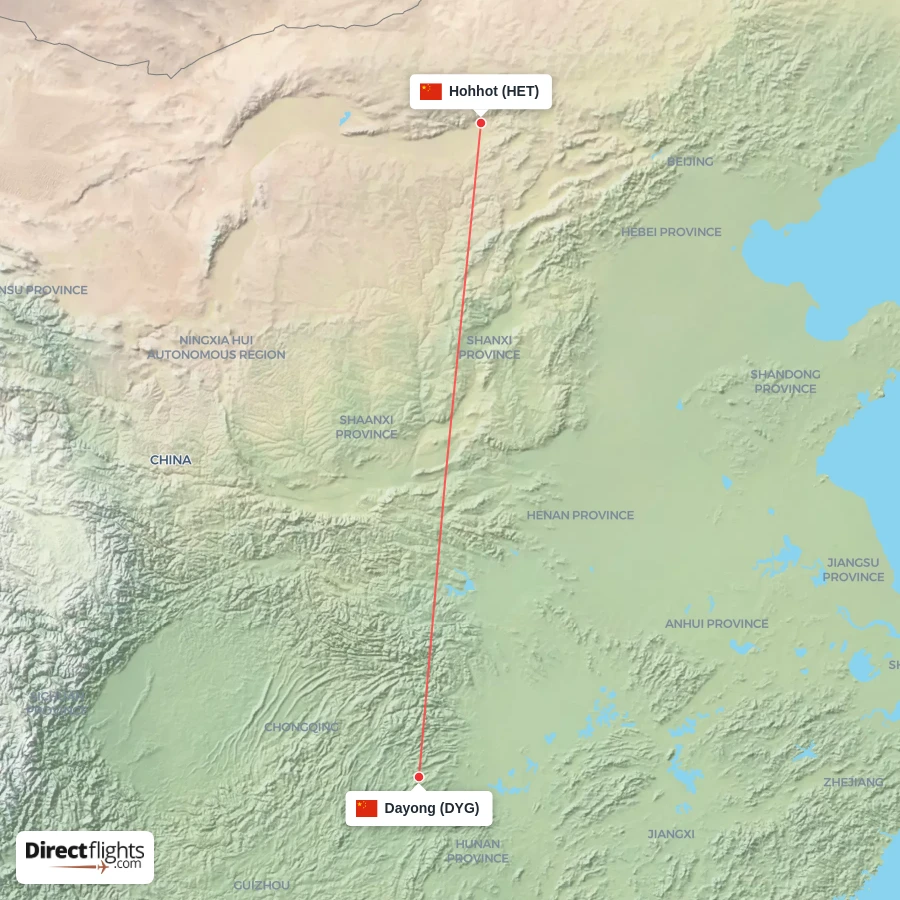 DYG - HET route map